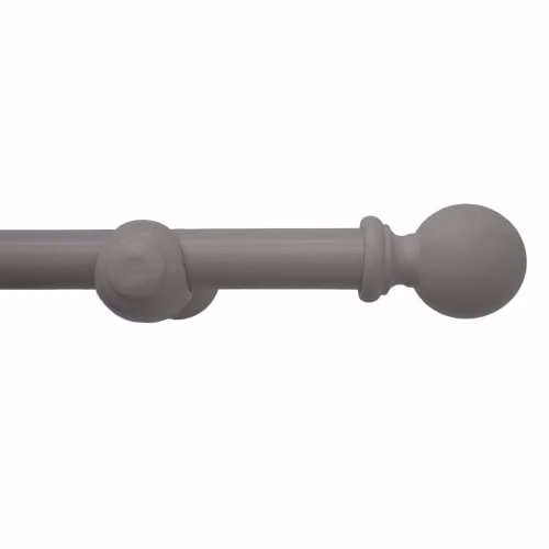 Caecus Grey Wood Eyelet Curtain Pole with Round Finials, 300cm Length – 2