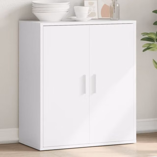 Berkfield Home White Modern Sideboard in MDF, W/D/H: 79 x 38 x 80 cm