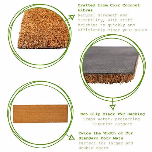 Nicola Spring Coir Double Door Mats, Pack of 2, Brown, W/D: 120 x 40 cm – 3