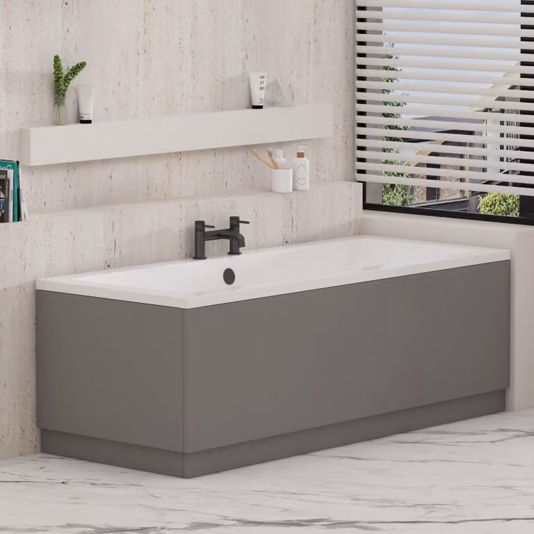 Royal Bathrooms Turin 1800mm Indigo Grey Gloss MDF Bath Front Panel