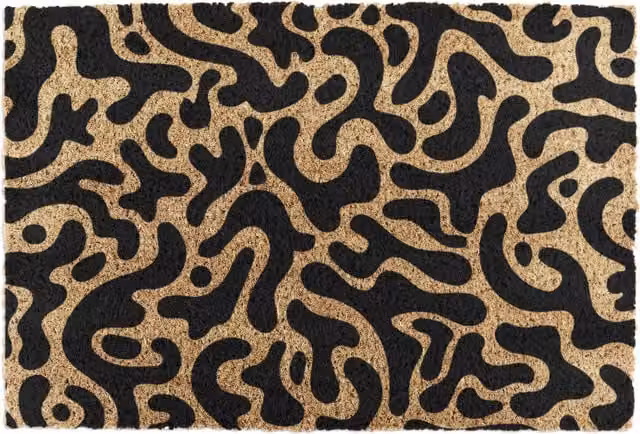 Artsy Mats Blobs Non-Slip Coir Doormat, Brown and Multicolour