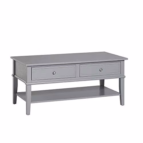 Ameriwood Home Franklin Rectangular Coffee Table in Grey – 1
