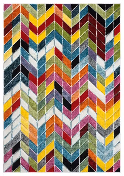 Ultimate Rug Collection Spectra Carved Heatset Round Multicolour Rug, Diameter: 133 cm – 3