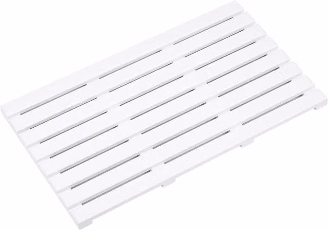 MantraRaj Bamboo Anti-Slip Slatted Duck Board in White