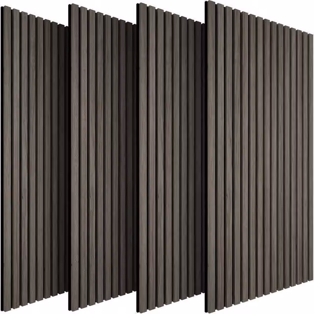 tectake Acoustic Wood Look Wall Panels in Grey Oak Gray