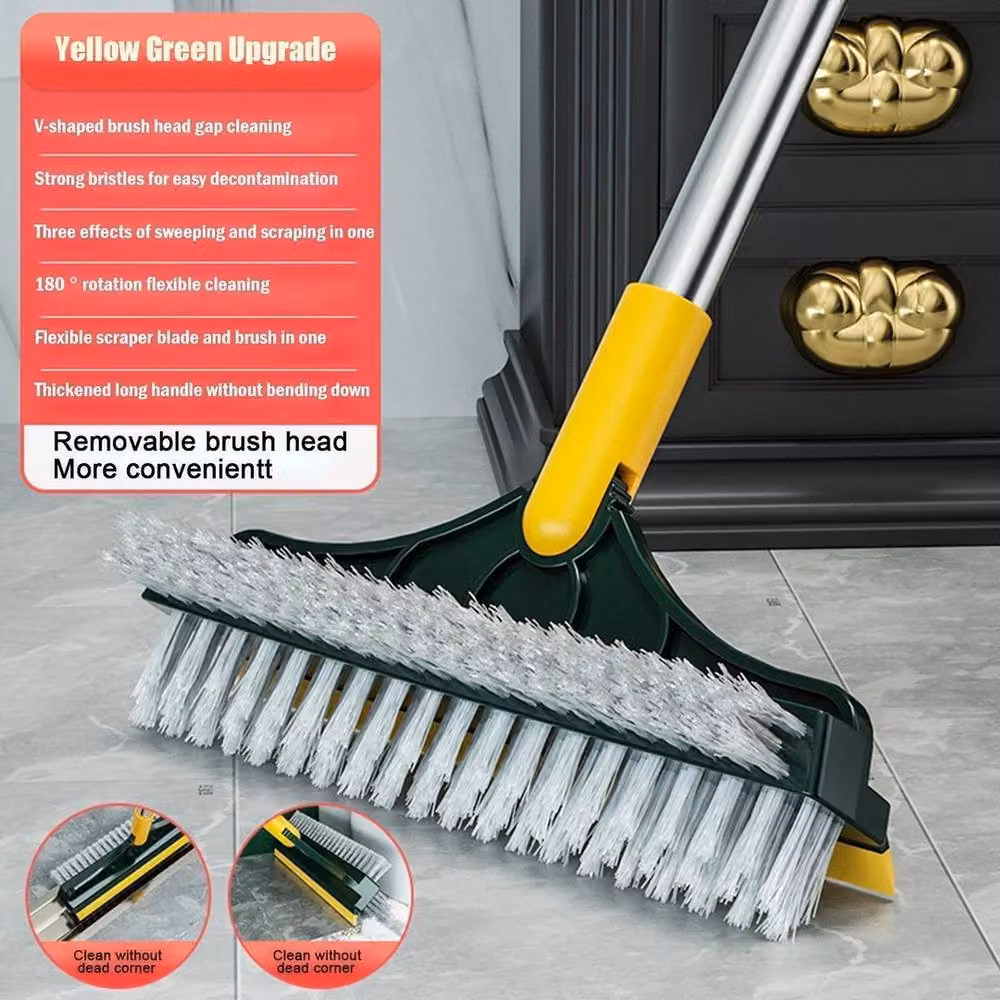 NESTLUNE 3 in 1 Rotatable Floor Brush and Scrub Cleaning Tool, Green, W: 15 cm, H: 100 cm – 3