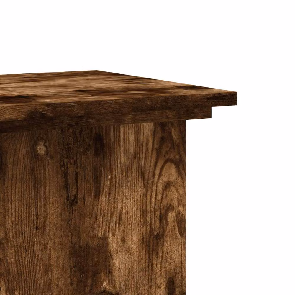 Berkfield Home Smoked Oak Plant Stand in Brown, W/D/H: 33 x 33 x 100 cm – 4