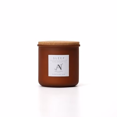 Aroma Naturals Sleep Scented Candle with Fruity Notes in a Brown Glass Jar – 1