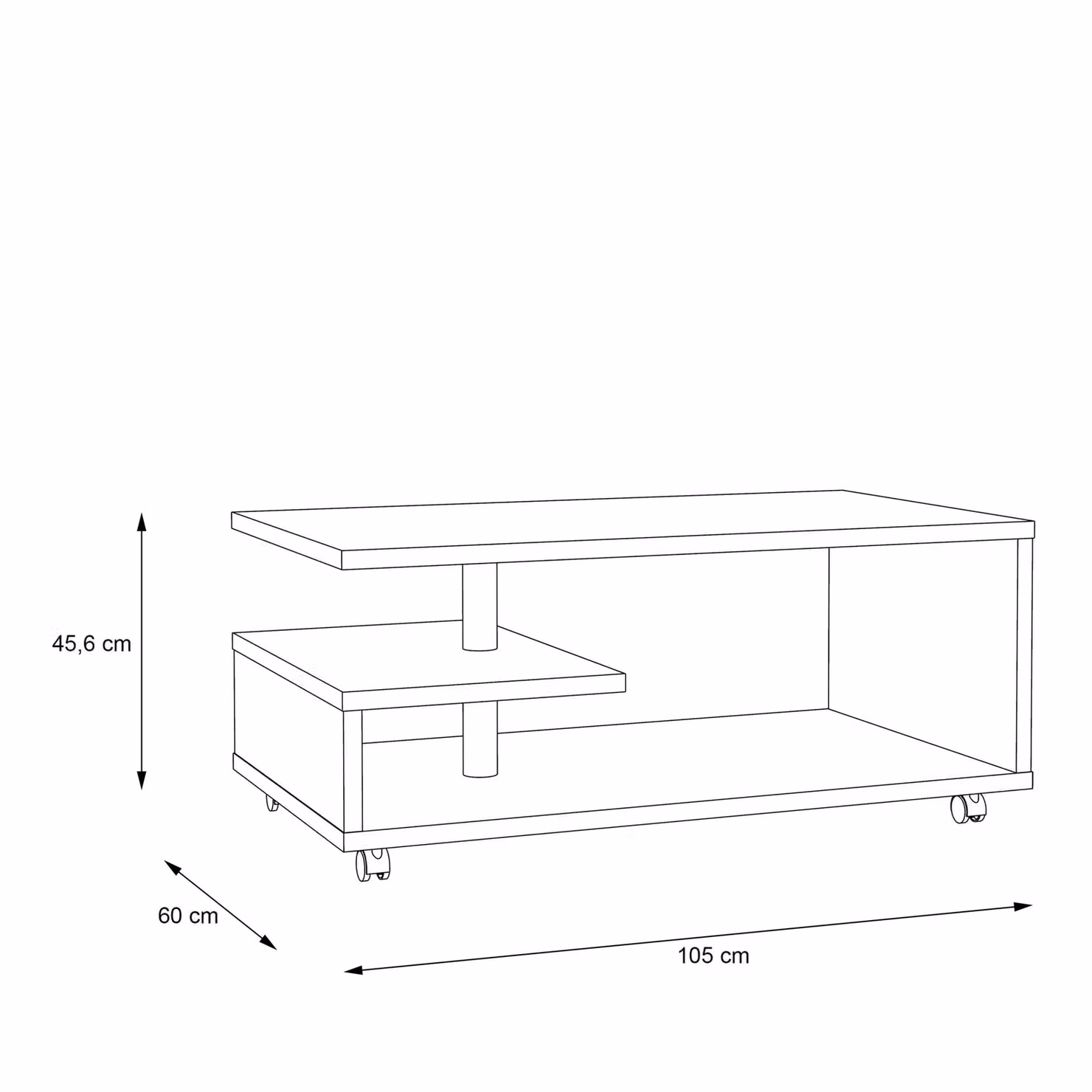 Furniture To Go Bailey Rectangular Coffee Table in Antique Oak Brown – 5