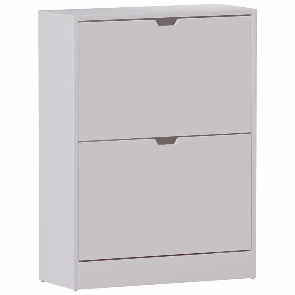 HD Designs Vida Designs Modern 2 Drawer White Shoe Cabinet with Tilting Compartments – 2
