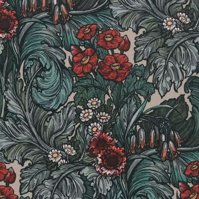 HOUSE Llewelyn-Bowen Hedgerovia Printed Velvet Fabric in Rosetint Multicolour