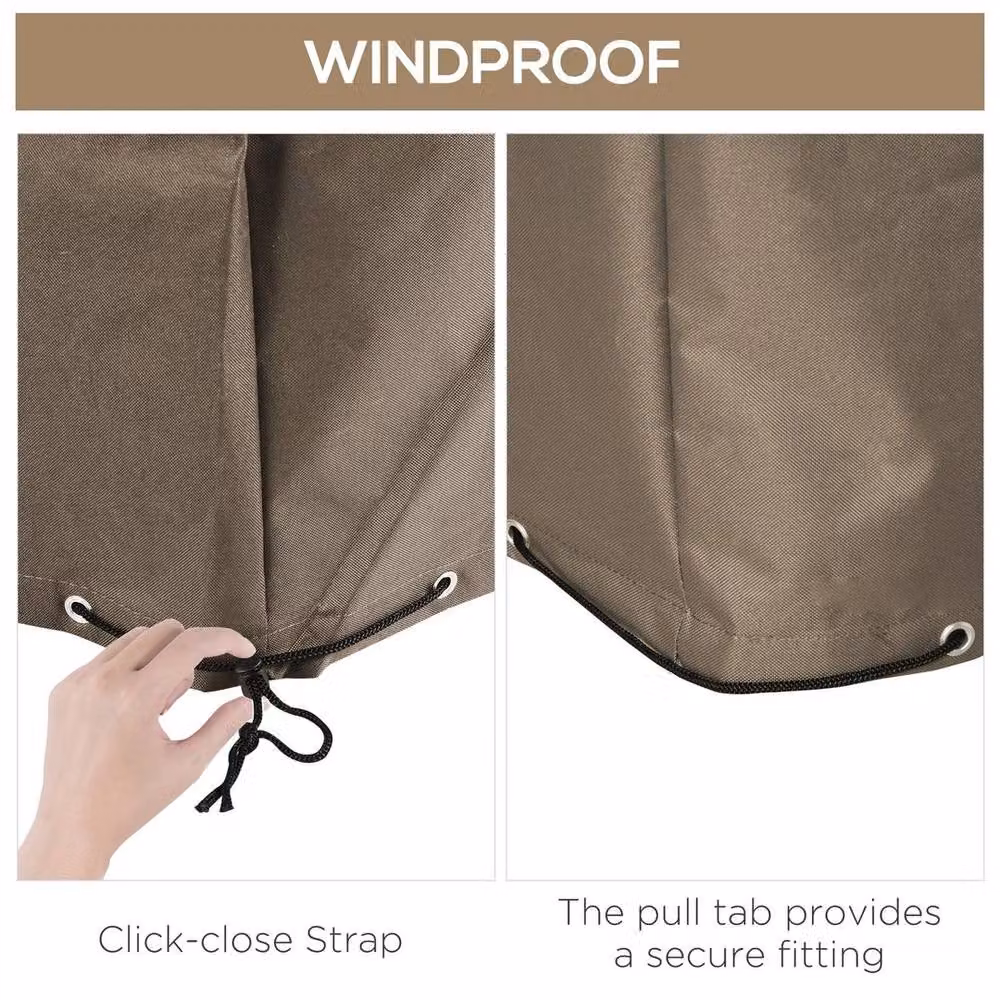 NESTLUNE Water Repellent Outdoor Furniture Protective Cover, Brown, W: 275 cm, D: 205 cm, H: 15 cm – 3