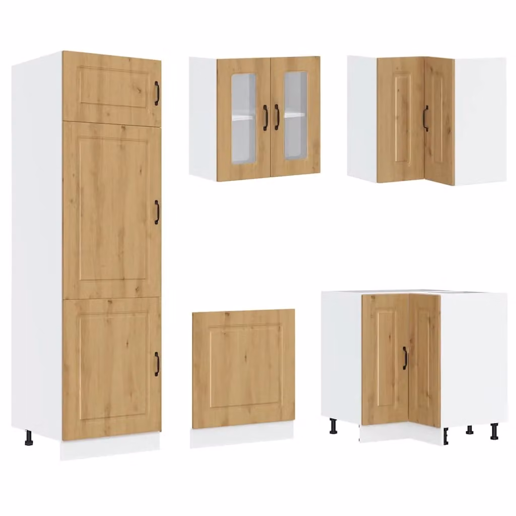 Berkfield Home Kalmar 14 Piece Kitchen Cabinet Set in Artisan Oak Brown Engineered Wood – 2