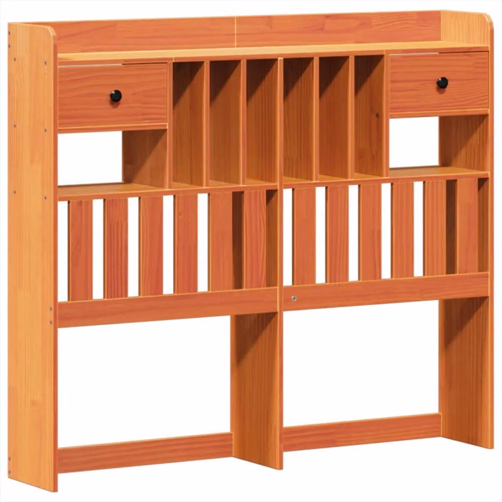 Berkfield Home Beautiful Double Bed Frame in Waxed Brown Solid Pine, W/D/H: 140 x 190 x 110 cm – 4