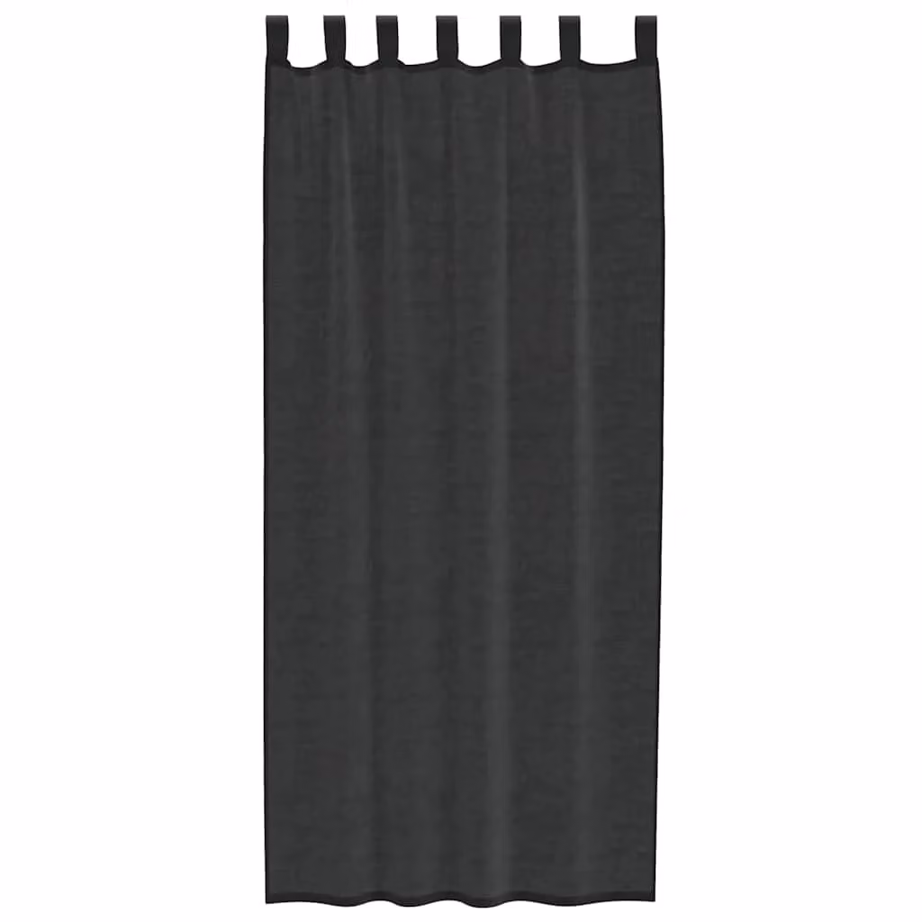 Berkfield Home Black Voile Tab Top Curtains, 2 Pack – 4