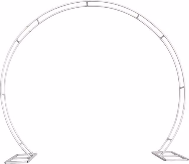 Neel Blue Dual Circle Arch Metal Party Background Decoration and Garden Arbor, White, H 2.6 m x W 2.2 m – 1