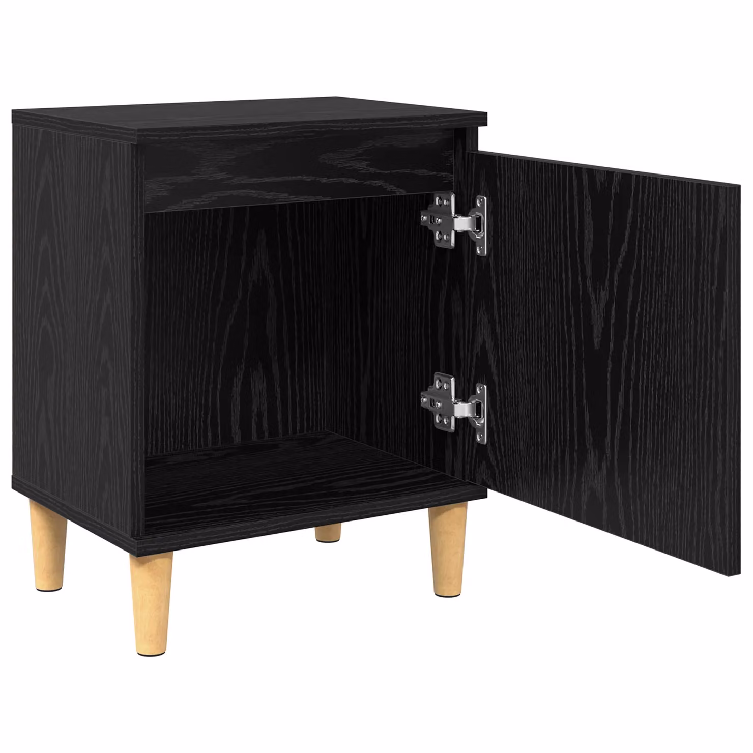 Berkfield Home Black Oak Nightstand, Black, W/D/H: 40 x 30 x 50 cm – 4