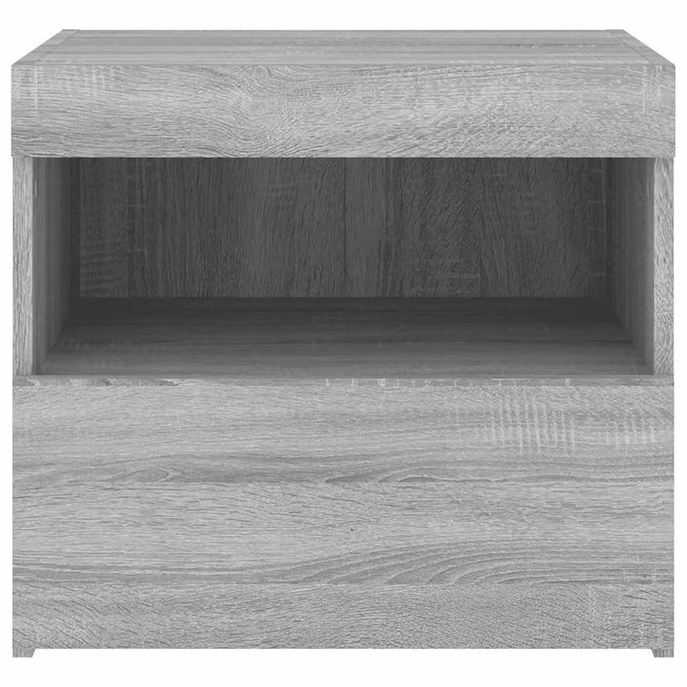 Berkfield Home Beautiful Set of 2 Grey Bedside Cabinets with Integrated LED Lights, W: 50 cm, D: 40 cm, H: 45 cm – 4