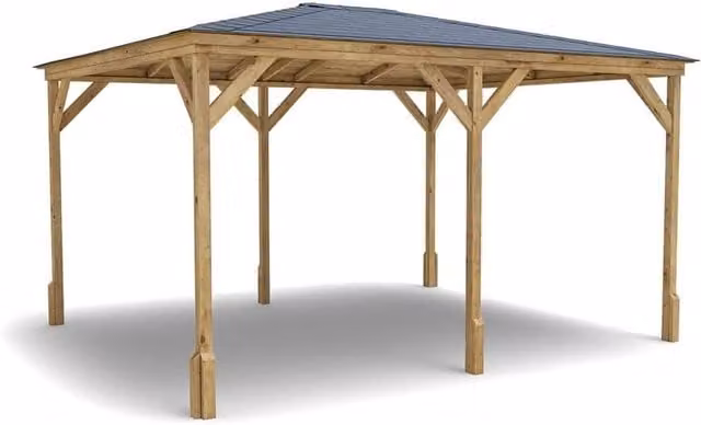 Dunster House Utopia Wooden Garden Gazebo in Brown