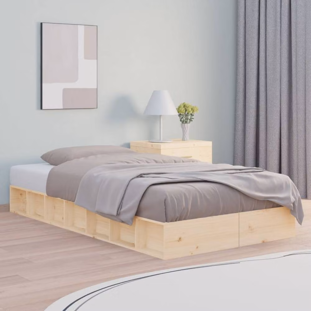 Berkfield Home Rustic Solid Pine Bed Frame, Brown, W: 100 cm, L: 200 cm – 2