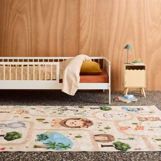 sweeek Children's Indoor Animal Print Rug, White, W: 160 cm, D: 230 cm – 1