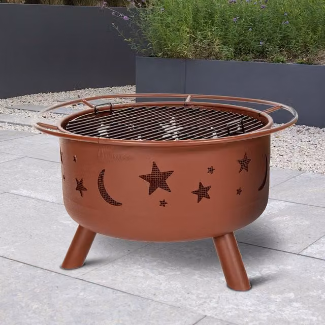 Landmann Moon and Stars Deluxe Garden Firepit in Terracotta – 1