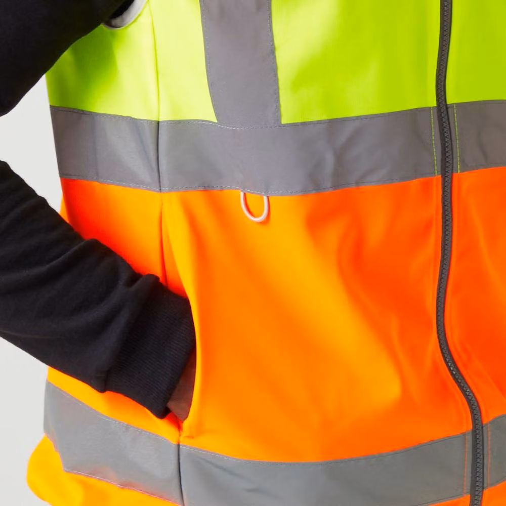 Regatta Men's Hi-Vis Full Zip Polyester Vest in Yellow and Orange, Size: XXL – 4