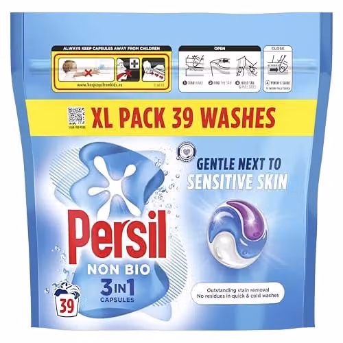 Persil Non Bio 3 in 1 Washing Capsules for Sensitive Skin, 39 Washes