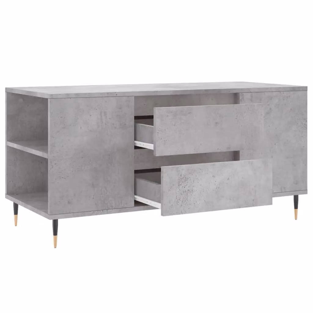 Berkfield Home Modern Rectangular Coffee Table in Concrete Grey, W: 102 cm, D: 44.5 cm, H: 50 cm – 2