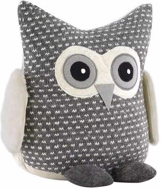NESTLUNE Decorative Owl Animal Weighted Door Stop in Grey