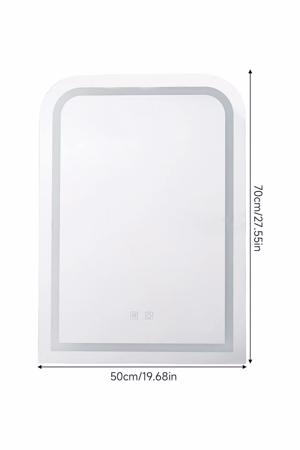 Living and Home Oval LED Wall Mounted Bathroom Mirror in White with Dimmable Touch Control – 4