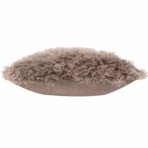 Furn Rowan Faux Fur and Velvet Decorative Cushion, Brown, W/D/H: 50 x 50 x 50 cm – 2