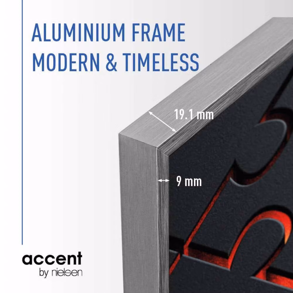 Nielsen Design Modern Silver Aluminium Puzzle Frame with Shatterproof Glass, W: 50 cm, H: 70 cm – 2