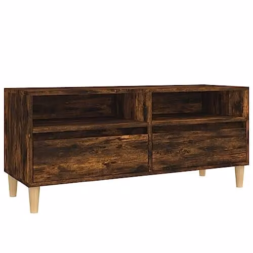 vidaXL TV Cabinet in Brown Engineered Wood, W: 100 cm, D: 34.5 cm, H: 44.5 cm – 1
