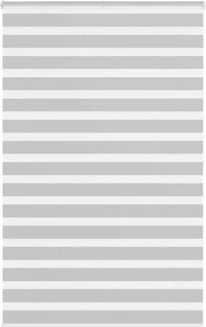 Berkfield Home Zebra Blind in Light Grey, Polyester Fabric, W: 140 cm, H: 200 cm