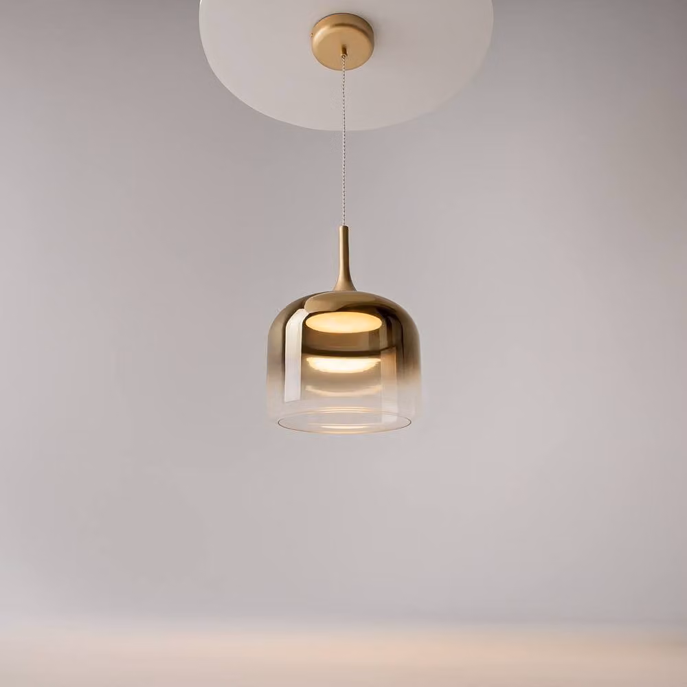 Netlighting Spirito Modern Dome Pendant Ceiling Light in Gold/Brass with 1600lm LED Warm White 3000K – 2