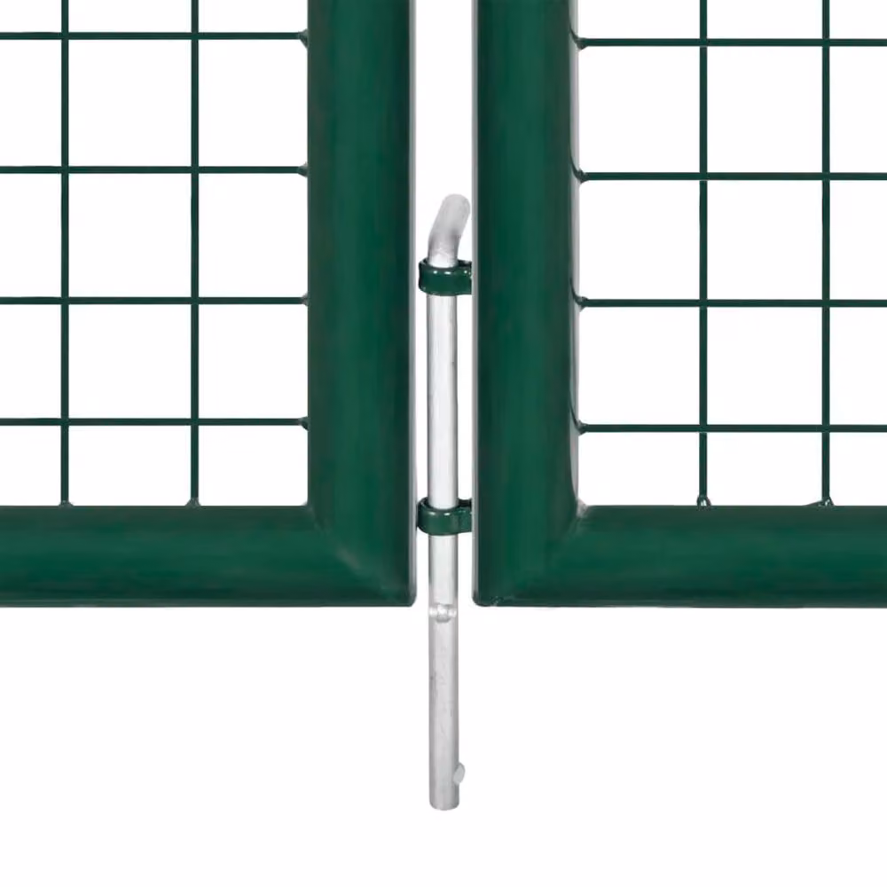 Berkfield Home Green Galvanised Steel Mesh Swing Garden Gate, W: 390 cm, H: 75 cm – 3