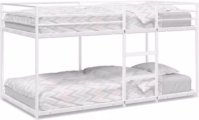 Berkfield Home Metal Bunk Bed in White, W/D/H: 80 x 200 cm
