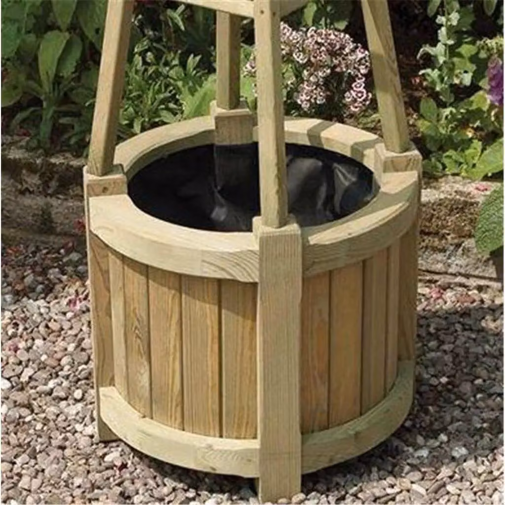 Cheshire Deluxe Obelisk Planter in Light Oak Brown Wood – 2