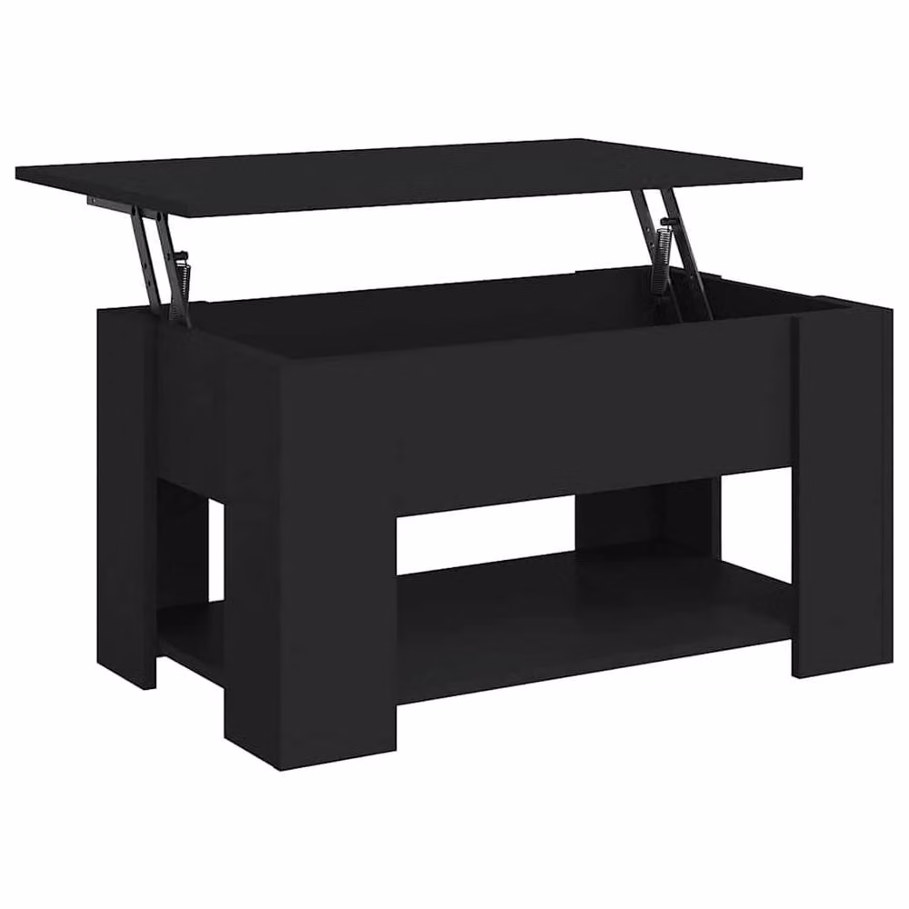 Berkfield Home Modern Black Coffee Table with Lift Mechanism, W/D/H: 79 x 49 x 41 cm – 2