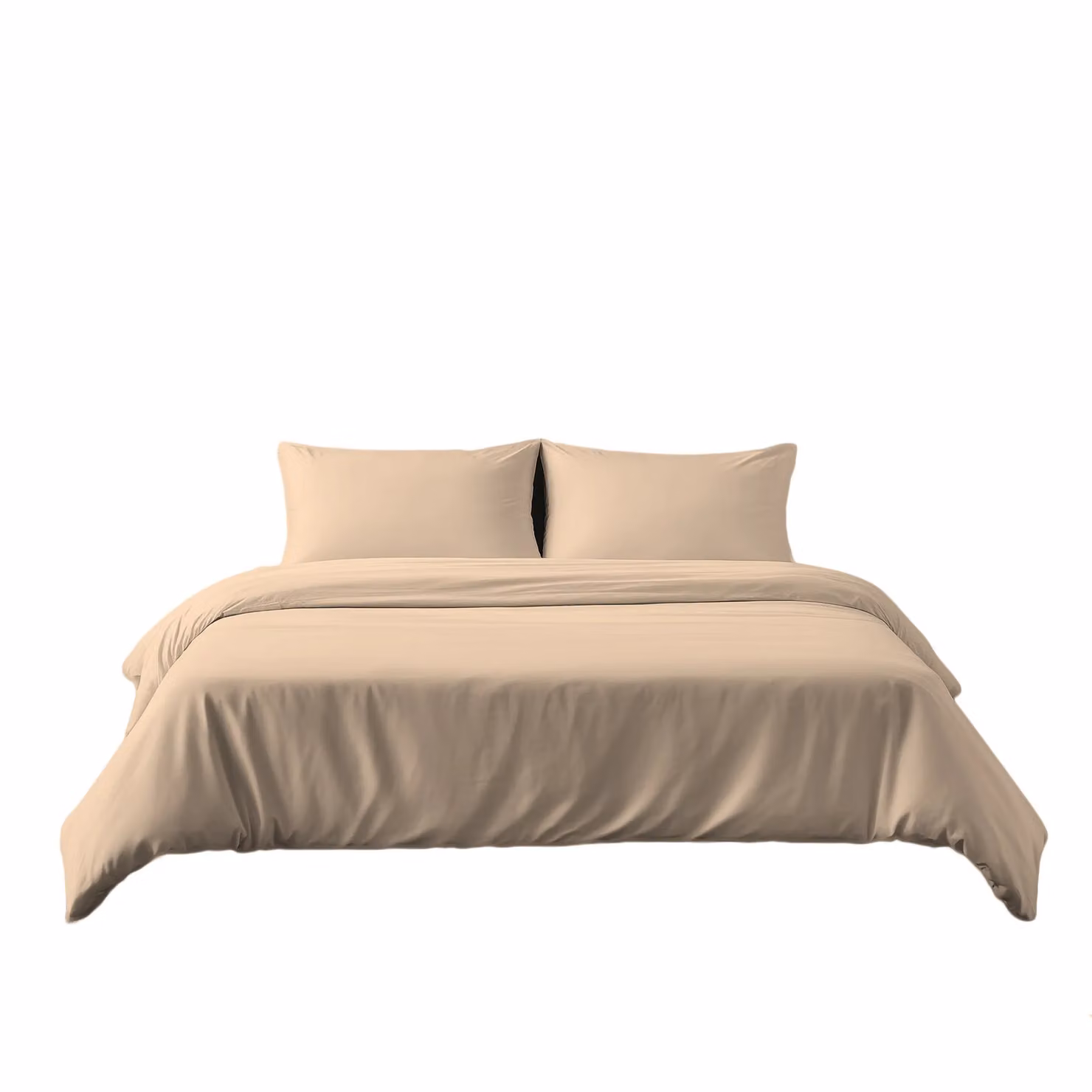 Home Sweet Home UK Beige Microfibre Double Duvet Cover and Pillowcase Set, W/D/H: 200 x 200 cm and 48 x 74 cm – 2