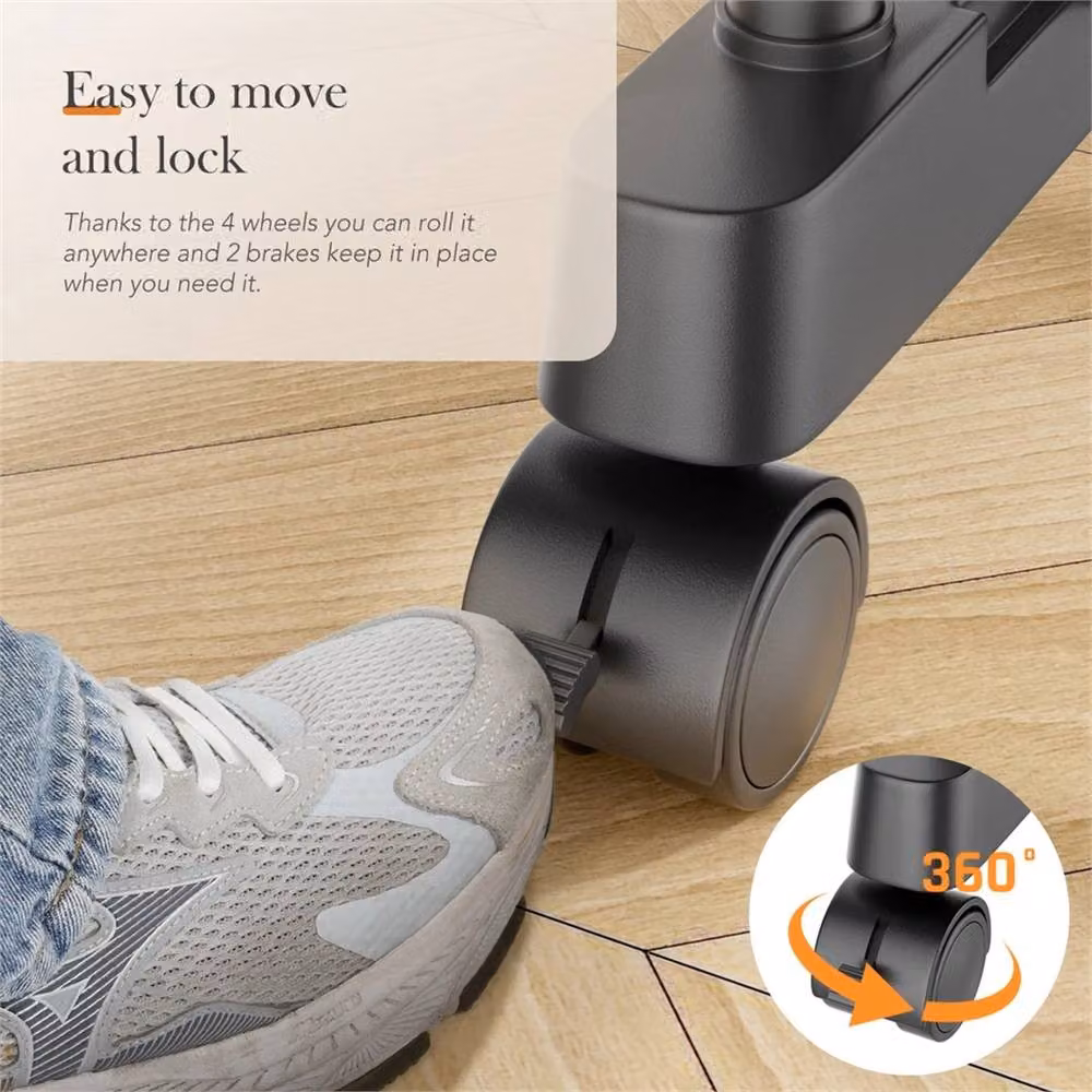 NESTLUNE Heavy Duty Matt Black Metal Clothes Rail with Dual Hook and Rail Matrix, W: 100 cm, D: 15 cm – 2