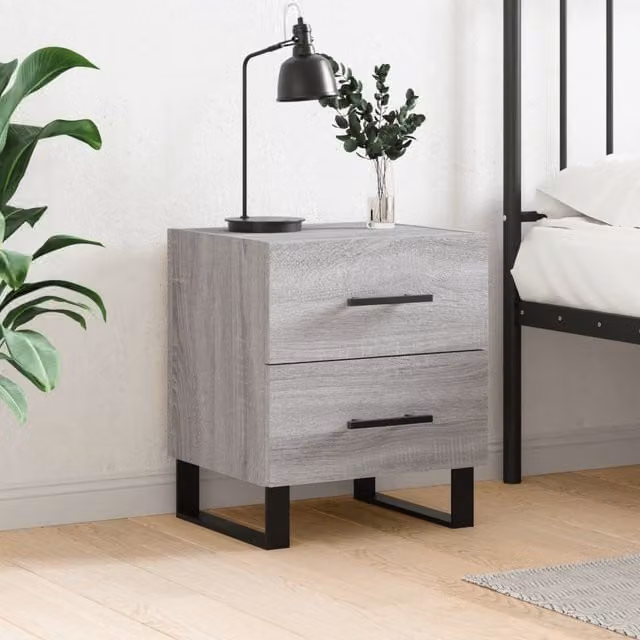 Berkfield Home Grey Sonoma Bedside Cabinet W/D/H: 40 x 35 x 47.5 cm – 1