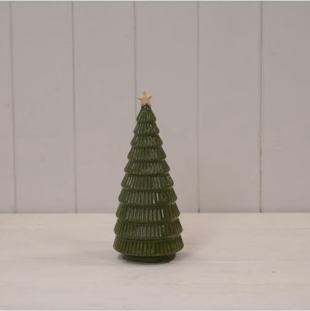 KDMD Green Ceramic Christmas Ornament Figure, 20cm