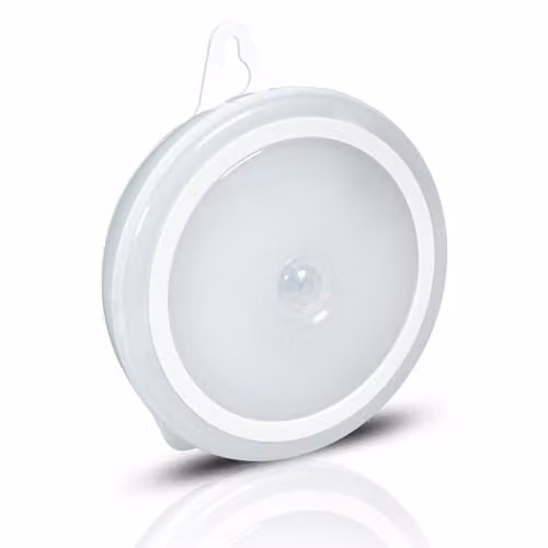 mysmartbuy Battery Powered Round Motion Sensor LED Night Light in White, H9 x W8 x D2 cm – 1