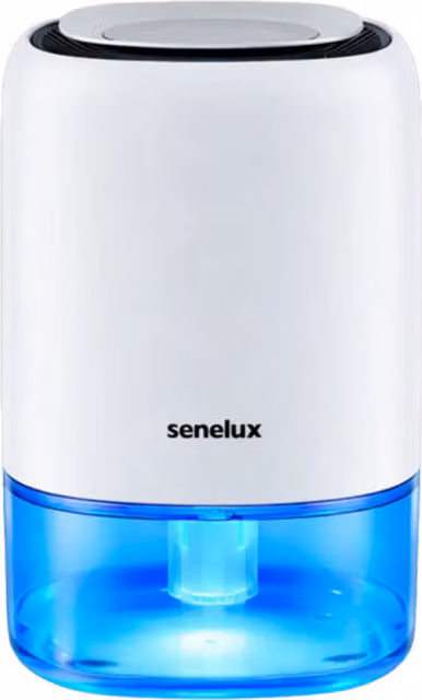 Senelux Quiet Dehumidifier with App Control and 7 LED Lights, White, Height: 16 cm