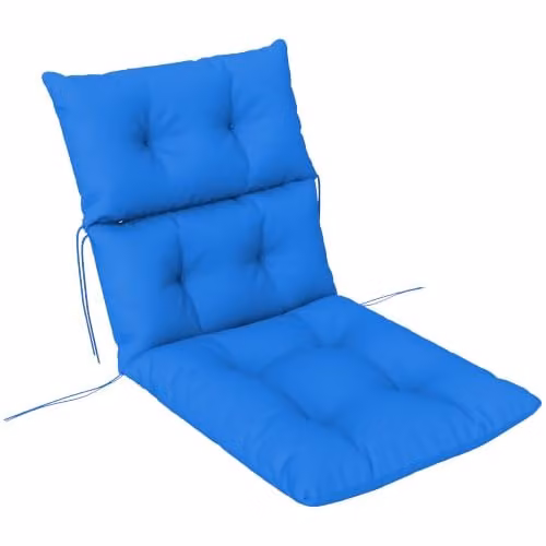 Outsunny Blue Tufted Adirondack Chair Cushion with UV-Resistant Polyester Fabric