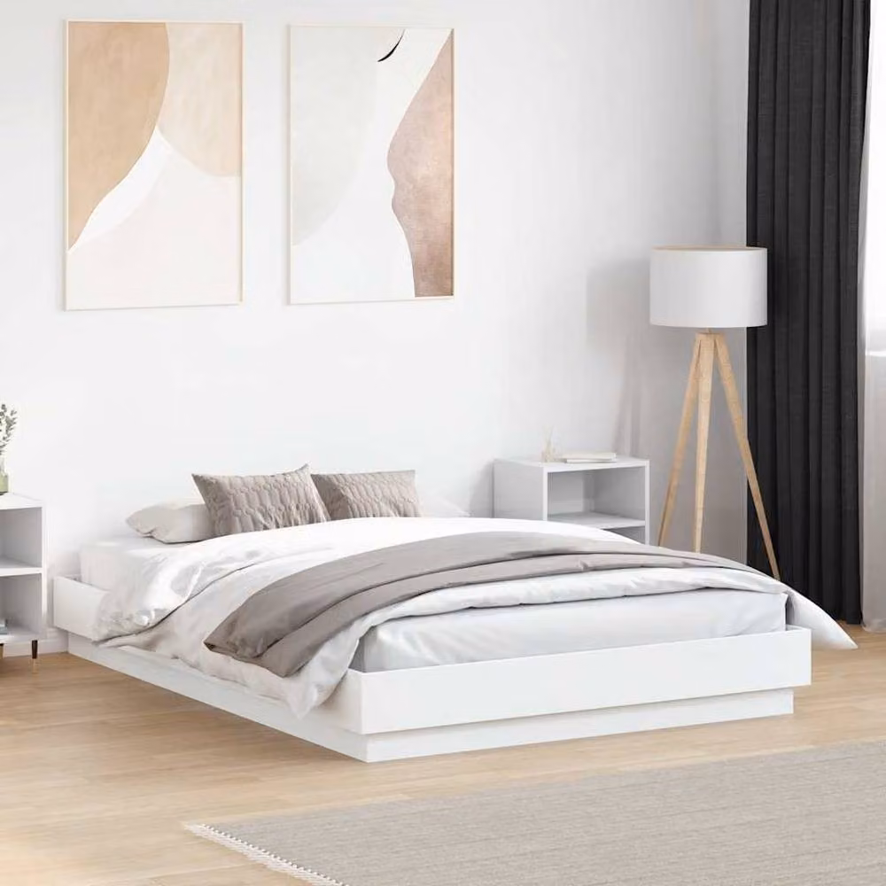 Berkfield Home Durable Small Double Bed Frame in White, W/D/H: 120 x 190 cm – 2