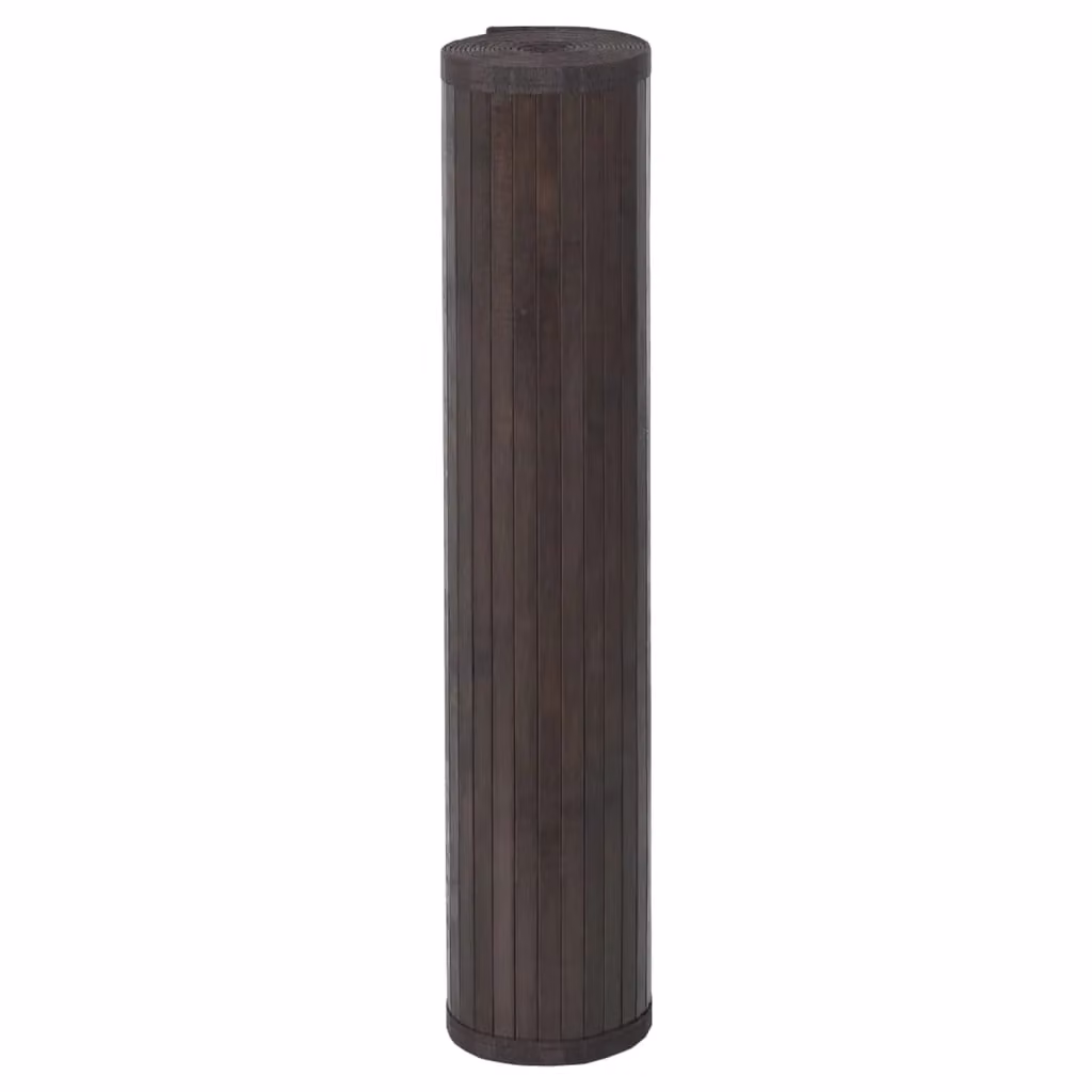Berkfield Home Square Bamboo Rug in Dark Brown, W/D/H: 100 x 100 x 1 cm – 3