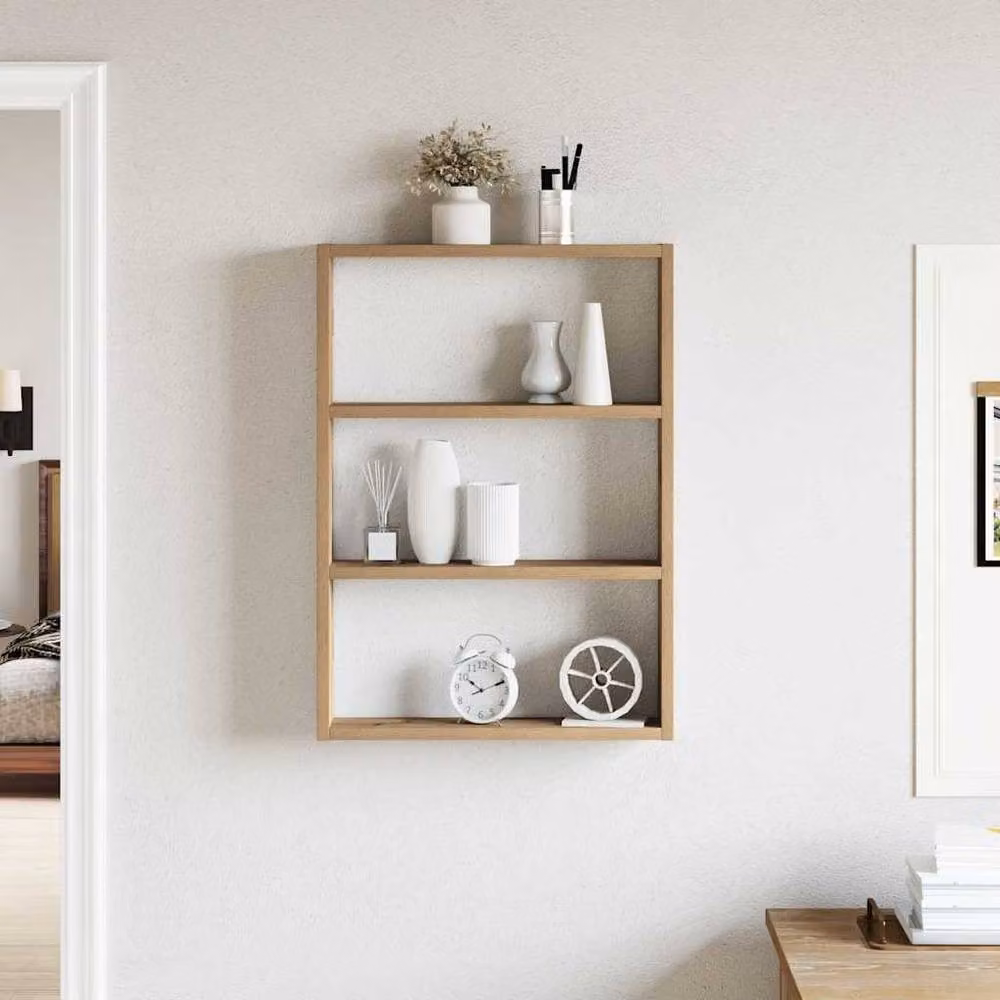 Berkfield Home Artisan Oak Wall Shelf, Brown, W/D/H: 60 x 43 x 9 cm – 3